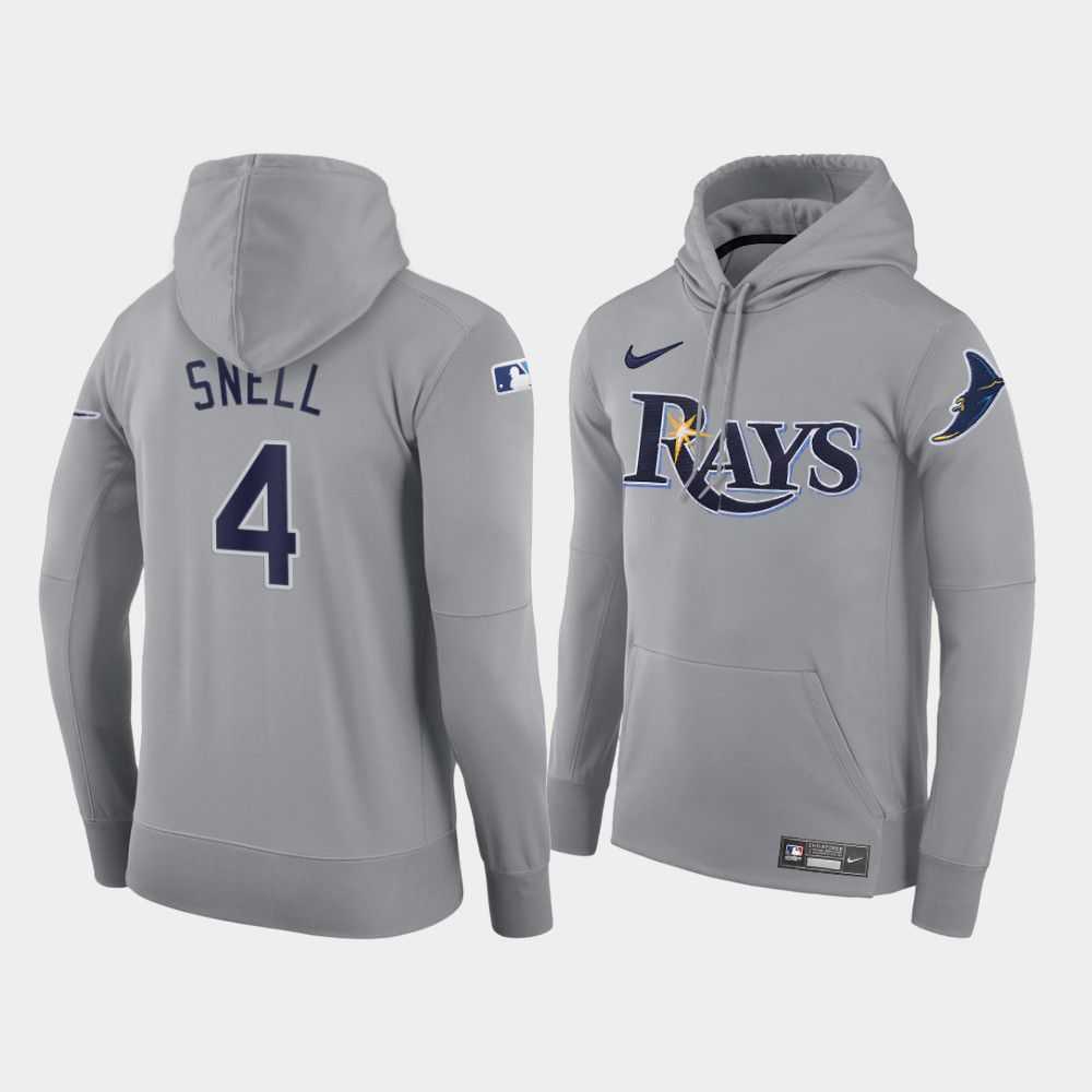 Men Tampa Bay Rays 4 Snell gray road hoodie 2021 MLB Nike Jerseys